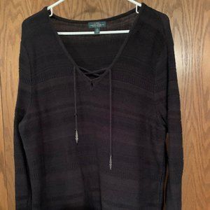 Lauren Ralph Black Lightweight Sweater Size XL